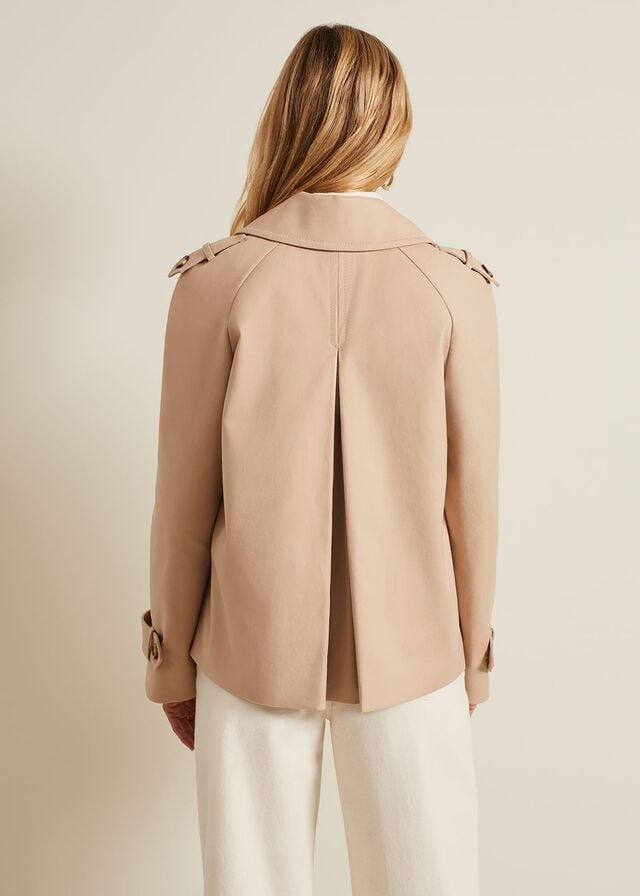 Brown Phase Eight Lola Camel Cropped Trench Jackets | 6984IMHKJ