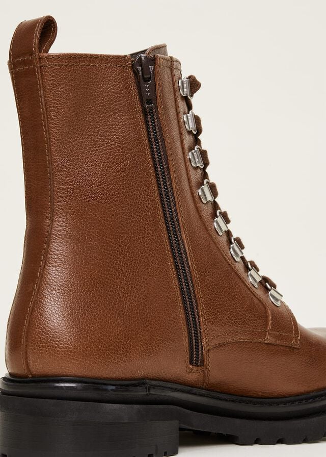 Brown Phase Eight Meladie Leather Lace Up Boots | 2671YQITN