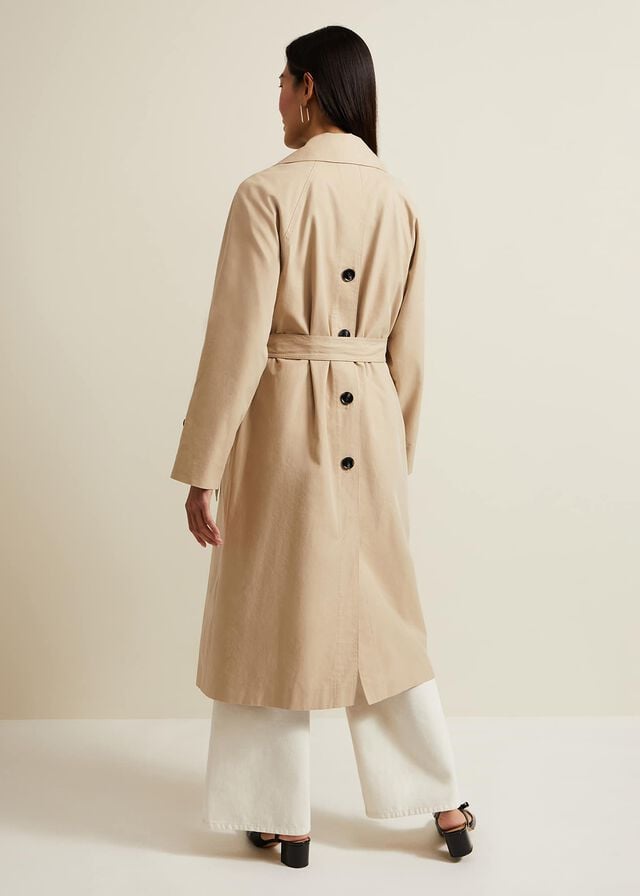 Brown Phase Eight Sandy Button Detail Trench Coats | 2698XTLRZ