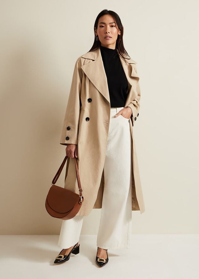 Brown Phase Eight Sandy Button Detail Trench Coats | 2698XTLRZ