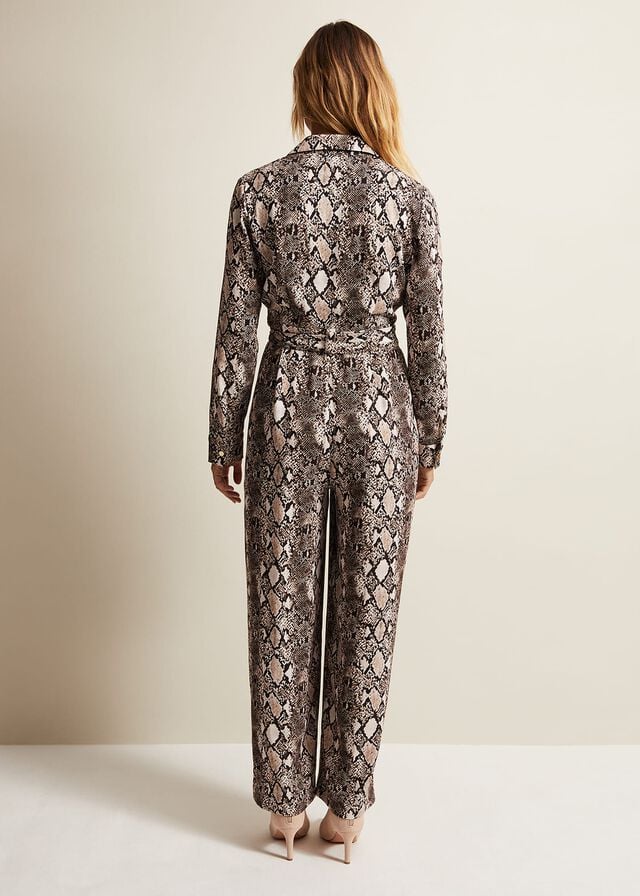 Brown Phase Eight Snake Constance Jumpsuit | 5264ZCVRE