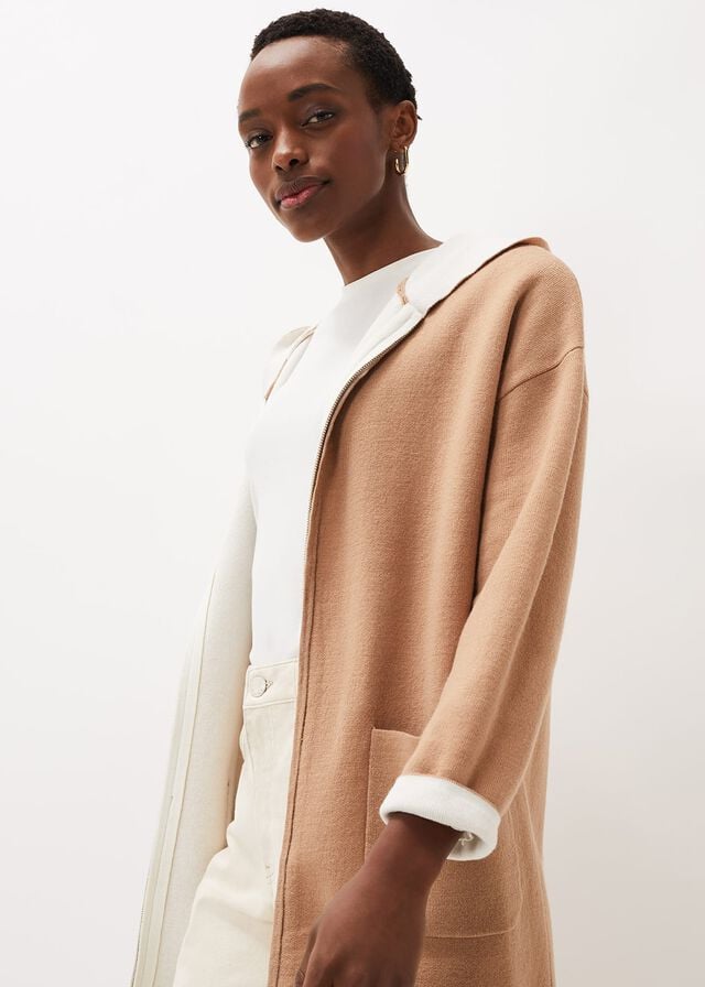 Brown / White Phase Eight Jane Double Face Coats | 3247ZGELX