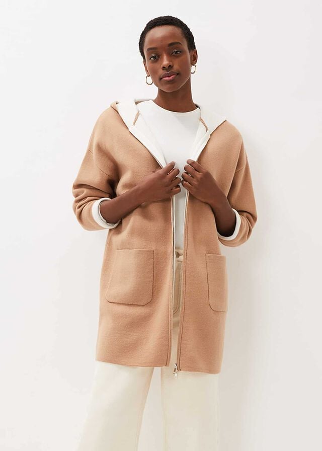 Brown / White Phase Eight Jane Double Face Coats | 3247ZGELX