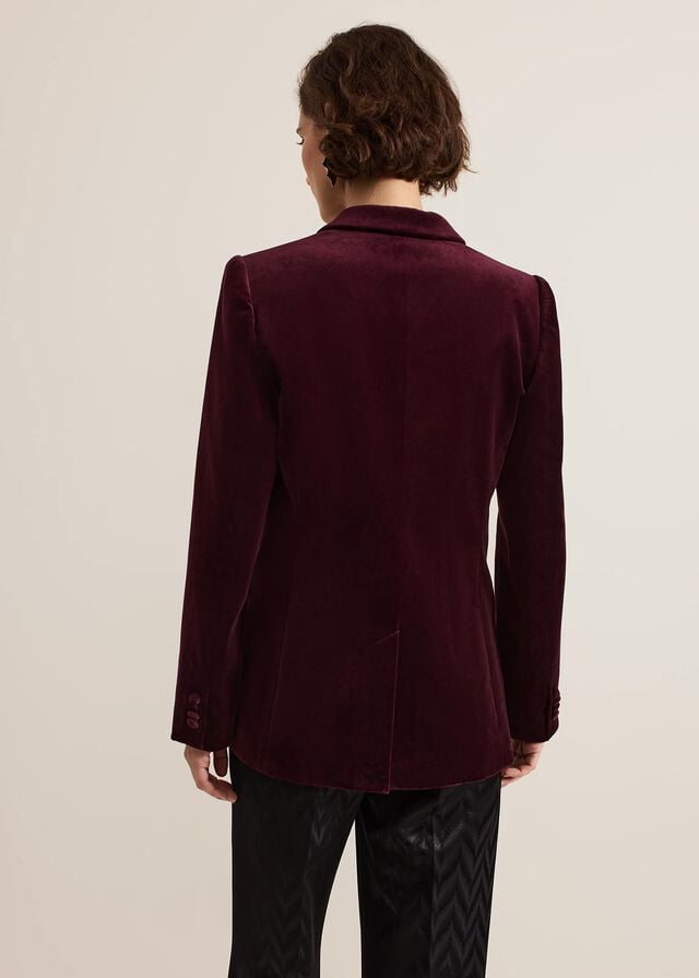 Burgundy Phase Eight Bridie Wine Velvet Jackets | 0168VENYT