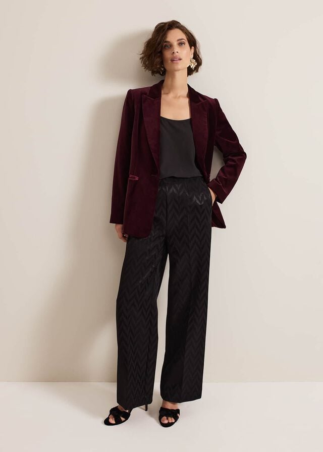 Burgundy Phase Eight Bridie Wine Velvet Coats | 3250ZHIFK