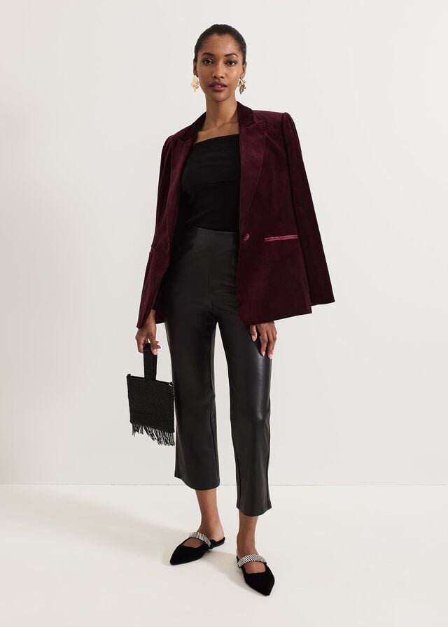 Burgundy Phase Eight Bridie Wine Velvet Coats | 3250ZHIFK