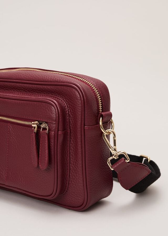 Burgundy Phase Eight Burgundy Leather Bags | 1092ZGYJU