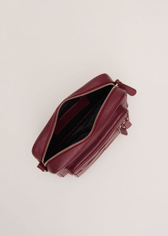 Burgundy Phase Eight Burgundy Leather Bags | 1092ZGYJU