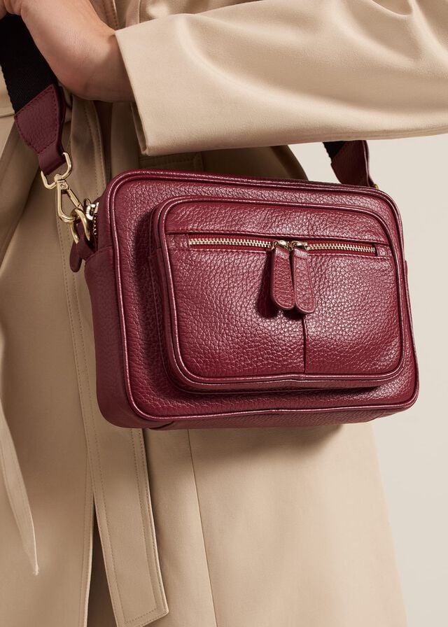 Burgundy Phase Eight Burgundy Leather Bags | 1092ZGYJU