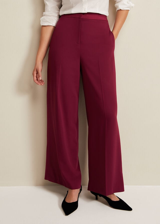 Burgundy Phase Eight Elandra Tux Trousers | 9786WMZUY