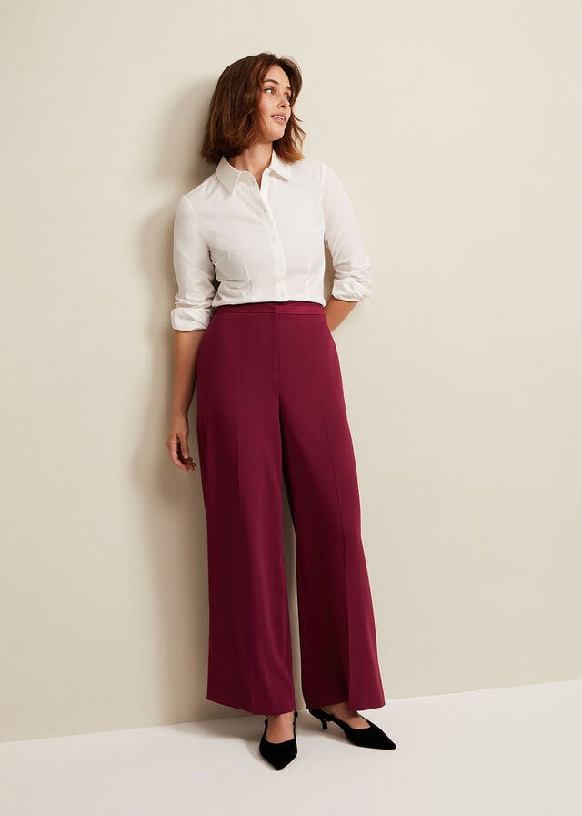 Burgundy Phase Eight Elandra Tux Trousers | 9786WMZUY