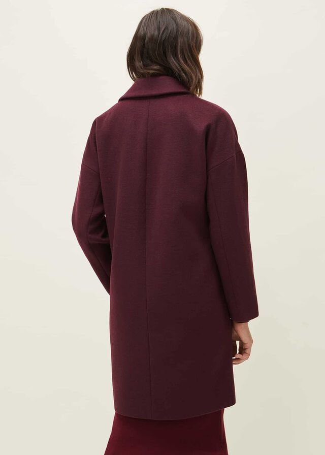 Burgundy Phase Eight Emery Double Breasted Wool Coats | 5214GMTXI