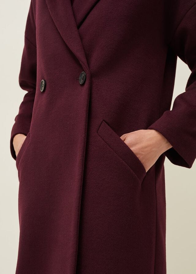 Burgundy Phase Eight Emery Double Breasted Wool Coats | 5214GMTXI