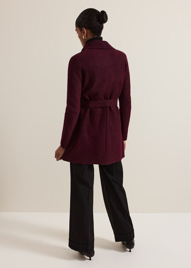 Burgundy Phase Eight Lana Textured Drape Coats | 6174SPWGN