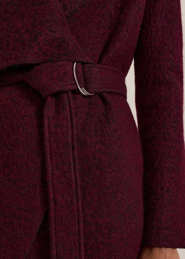 Burgundy Phase Eight Lana Textured Drape Coats | 6174SPWGN