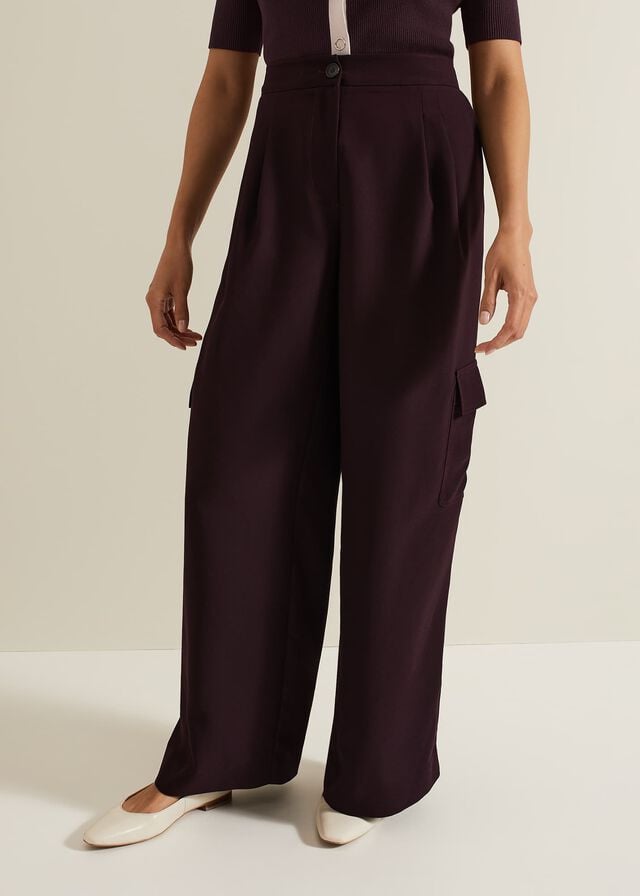 Burgundy Phase Eight Marissa Cargo Trousers | 2938JNHML