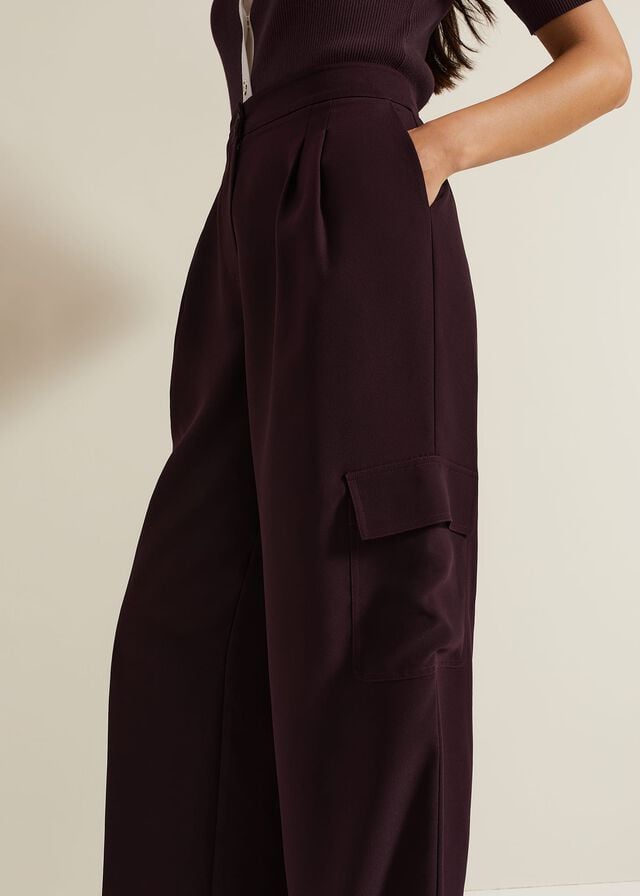 Burgundy Phase Eight Marissa Cargo Trousers | 2938JNHML