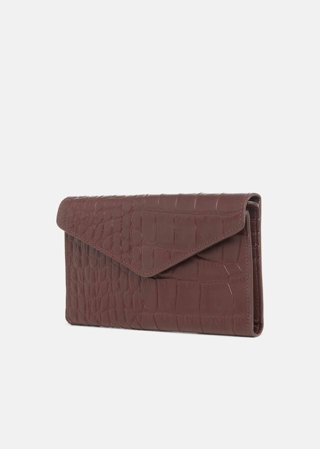 Burgundy Phase Eight Violet Foldover Purse Bags | 3498ANUZS