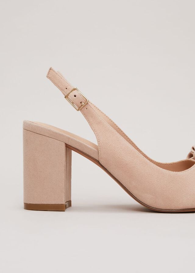 Cream Phase Eight Bow Front Slingback Block Heels | 8496ARIJN