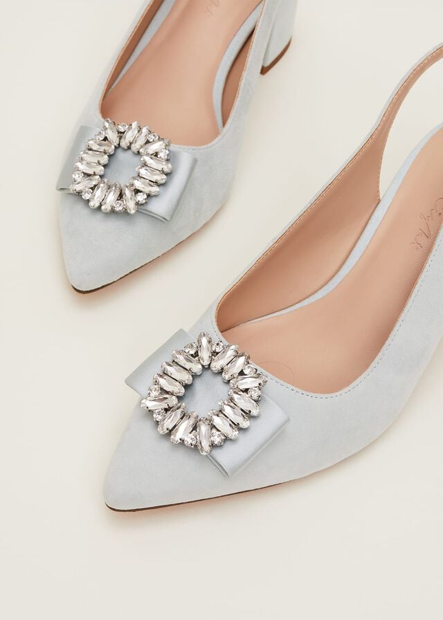 Cream Phase Eight Embellished Block Heels | 7035VUQIF