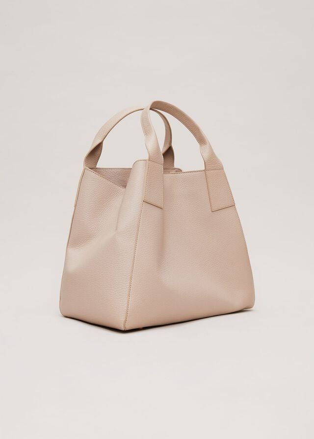 Cream Phase Eight Large Leather Bags | 1793IKUWX