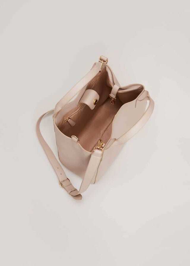 Cream Phase Eight Large Leather Bags | 1793IKUWX