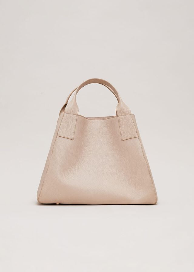 Cream Phase Eight Large Leather Bags | 1793IKUWX