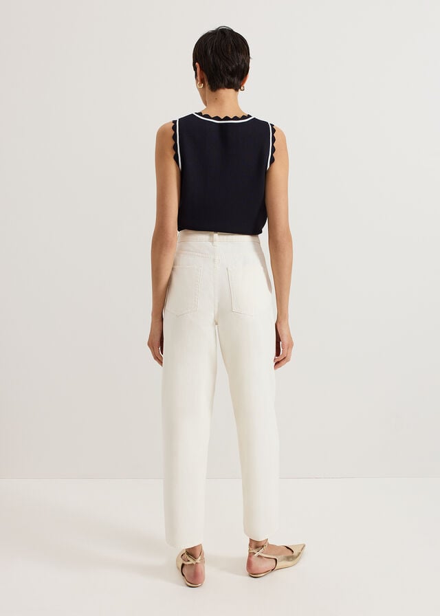 Cream Phase Eight Sophia Barrel Trousers | 4268ZLSCP