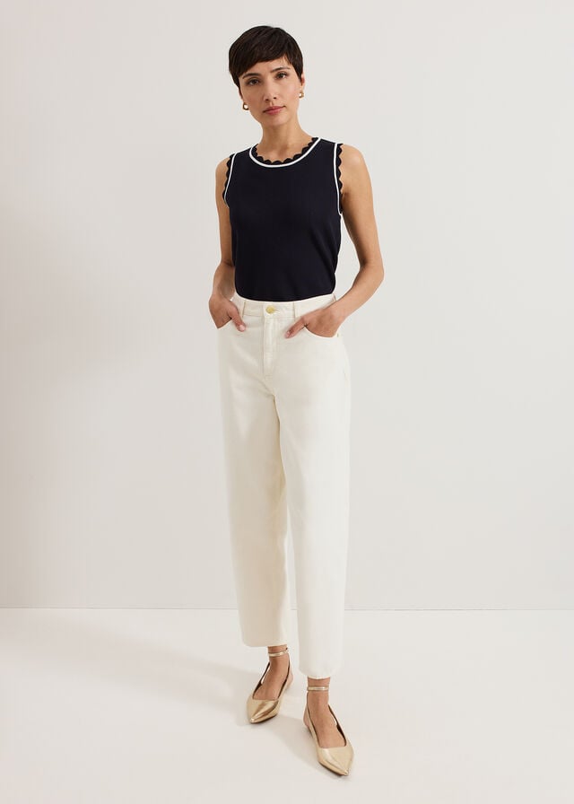 Cream Phase Eight Sophia Barrel Trousers | 4268ZLSCP