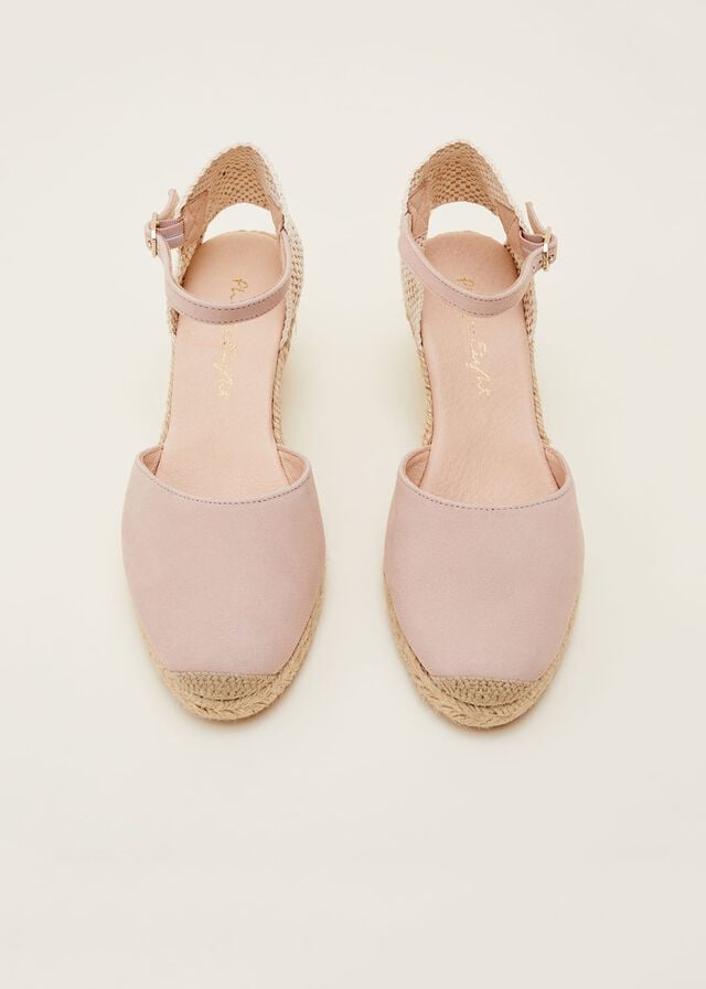 Cream Phase Eight Strap Wedge Espadrille Flats | 1302TUOZP