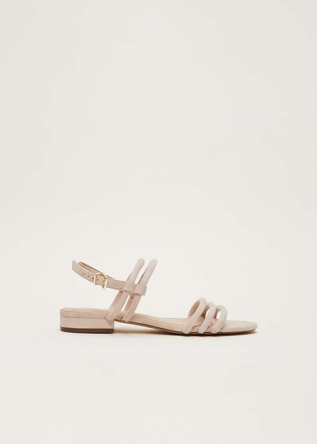 Cream Phase Eight Suede Flats | 7342OJXTD