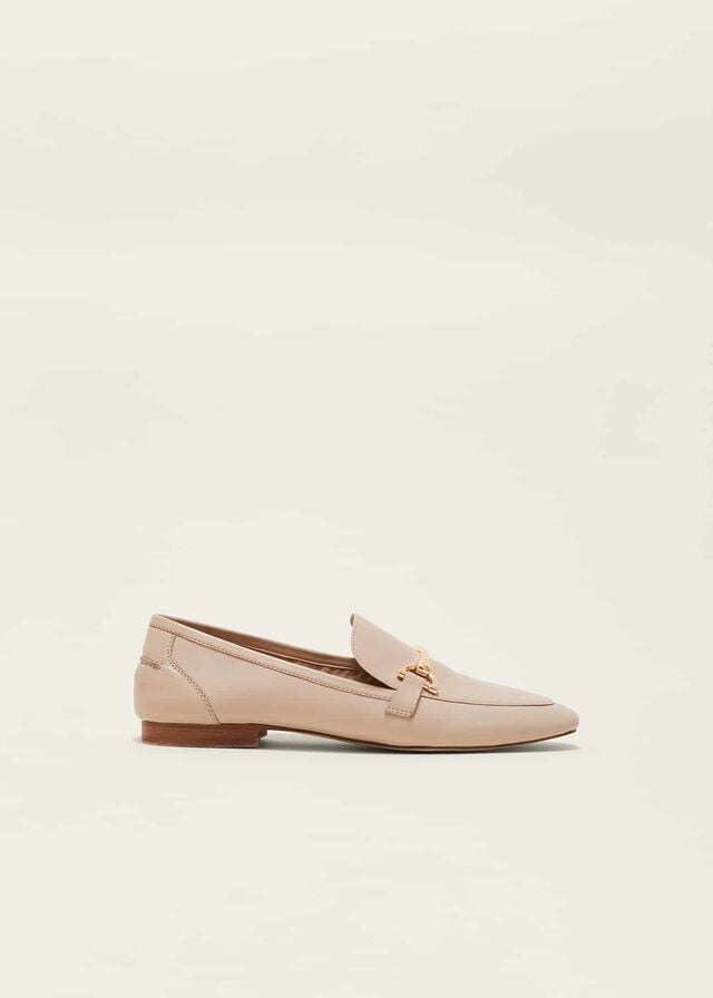 Cream Phase Eight T-Bar Leather Flats | 5673NHWVX