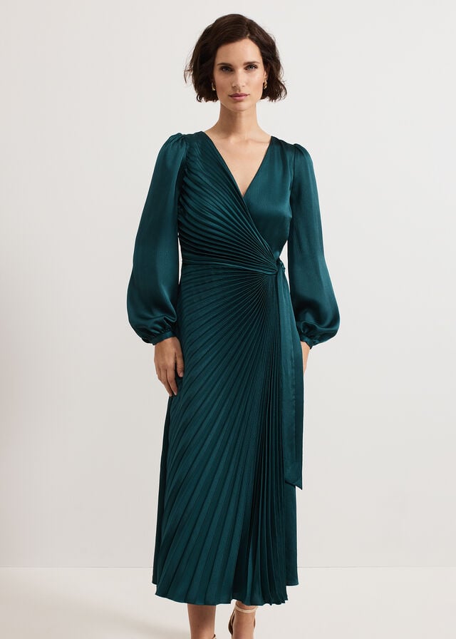 Dark Green Phase Eight Gracie Sunray Dress | 0965IEPOG