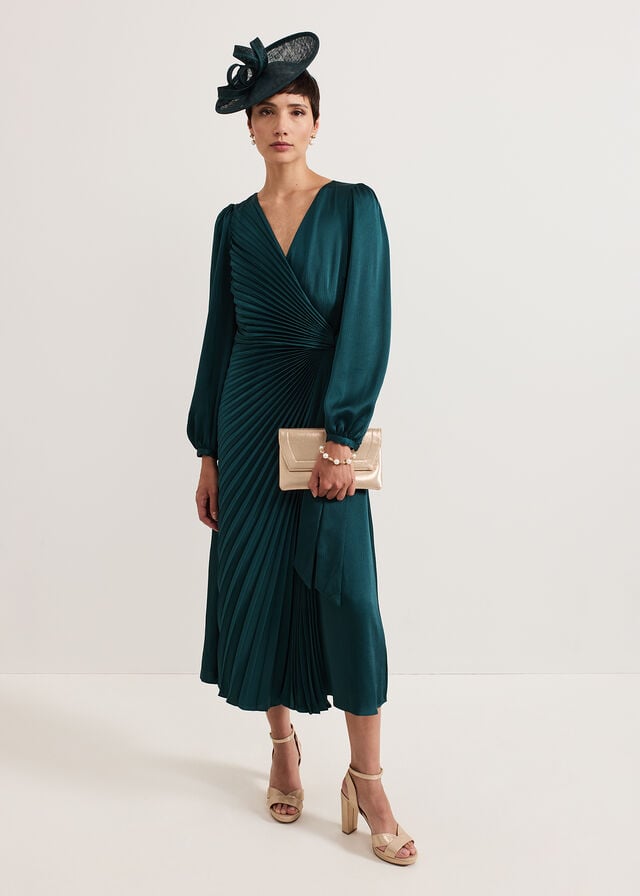 Dark Green Phase Eight Gracie Sunray Dress | 0965IEPOG