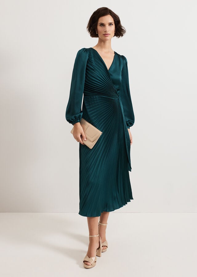 Dark Green Phase Eight Gracie Sunray Dress | 0965IEPOG