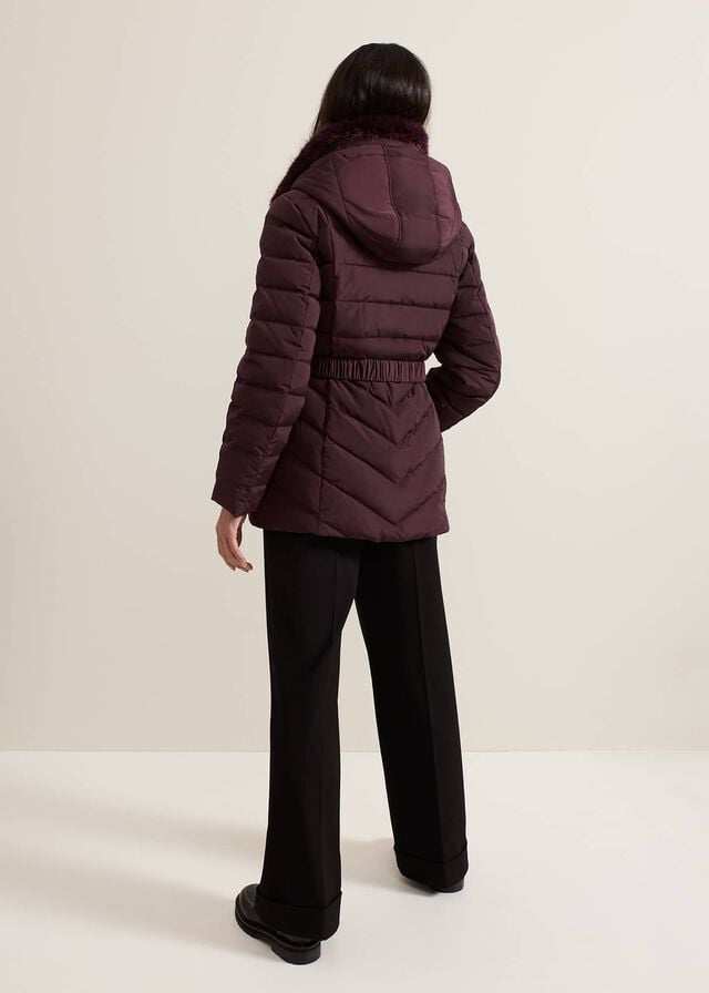 Dark Red Phase Eight Bobbie Puffer Coats | 9482DHRZW