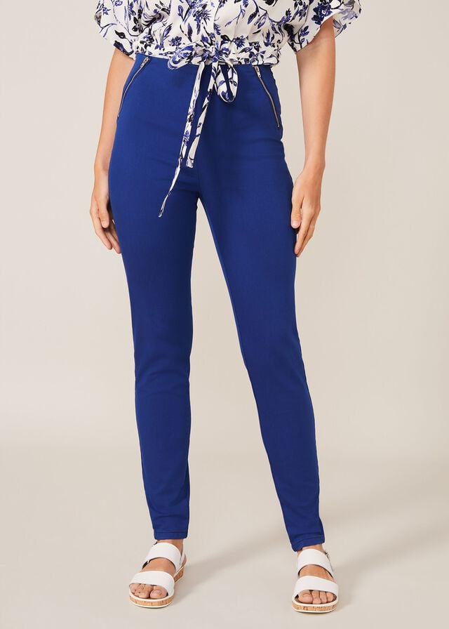 Deep Blue Phase Eight Amina Double Zip Jeans | 4687FRMJH