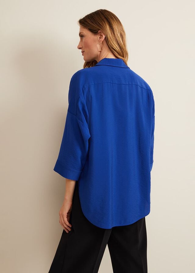 Deep Blue Phase Eight Cynthia Zip Shirts | 1935SMGTK