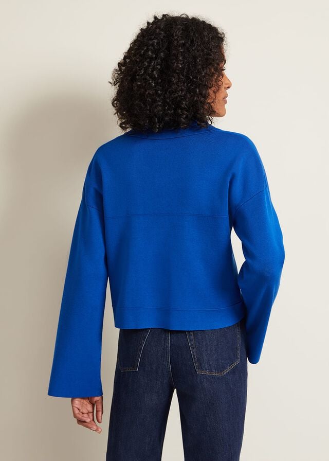 Deep Blue Phase Eight Maisie Zip Jackets | 3641HWARM