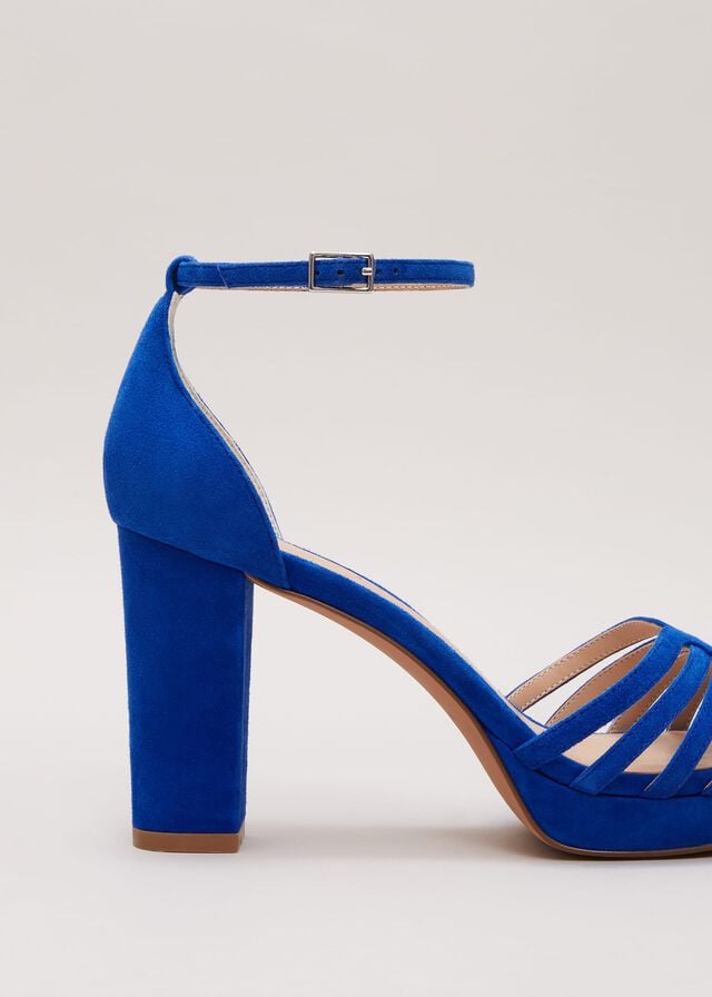 Deep Blue Phase Eight Strappy Platform Heels | 9567TBZSN