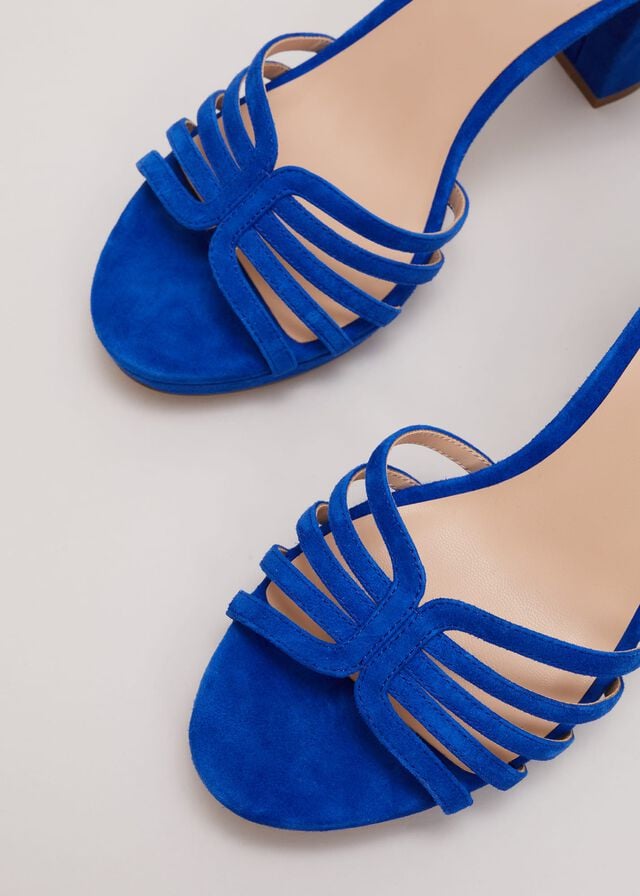 Deep Blue Phase Eight Strappy Platform Heels | 9567TBZSN