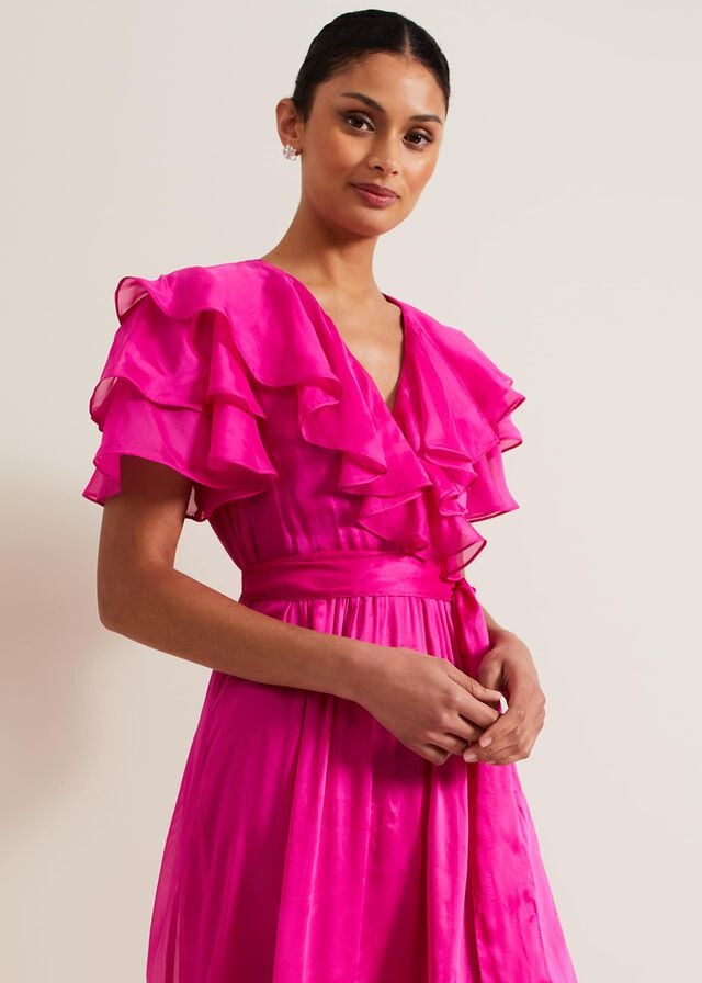 Fuchsia Phase Eight Mabelle Organza Dress | 6970FMXDH