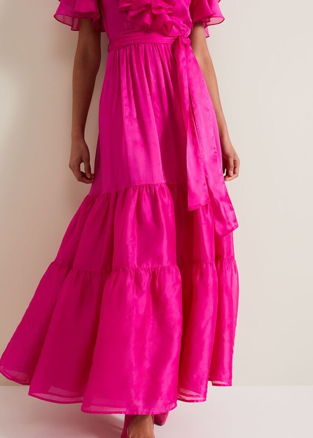 Fuchsia Phase Eight Mabelle Organza Dress | 6970FMXDH