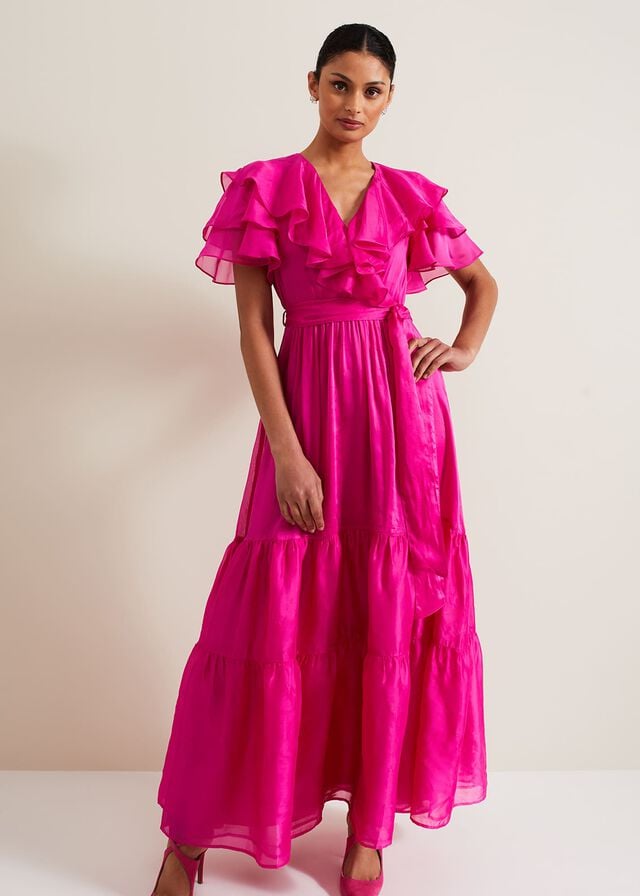 Fuchsia Phase Eight Mabelle Organza Dress | 6970FMXDH