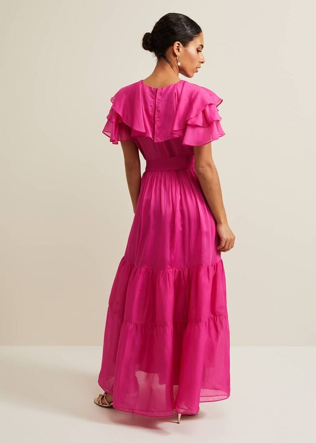 Fuchsia Phase Eight Petite Mabelle Organza Dress | 5807JCIFX