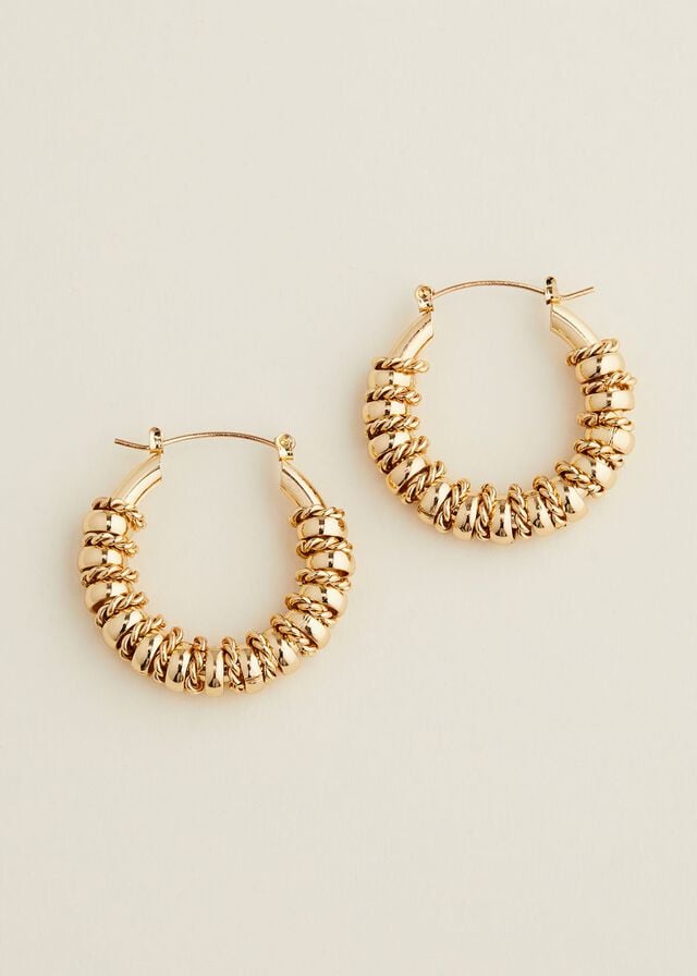 Gold Phase Eight Chunky Ring Hoop Jewellery | 7365VMEZY