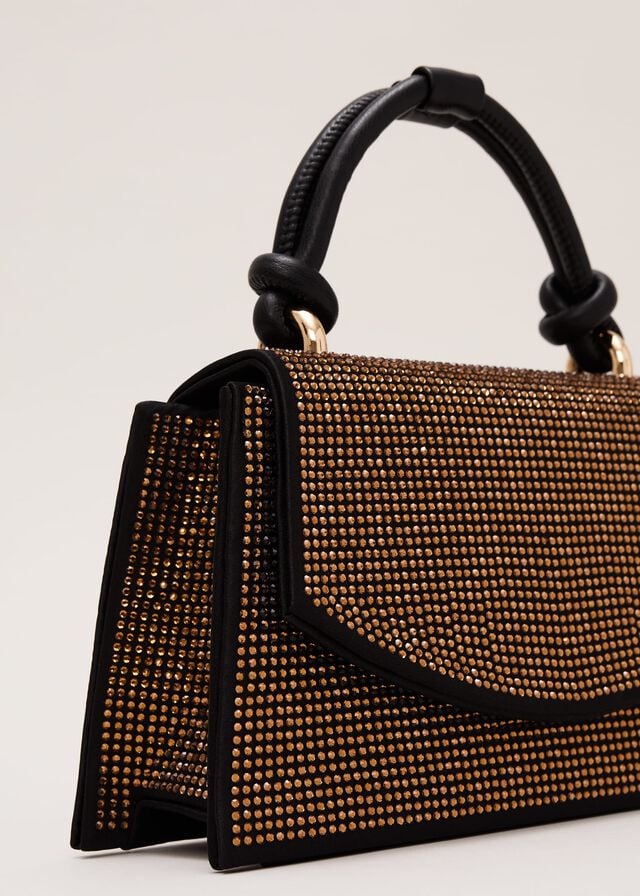 Gold Phase Eight Gold Embellished Tote Bags | 1420ZNFBM