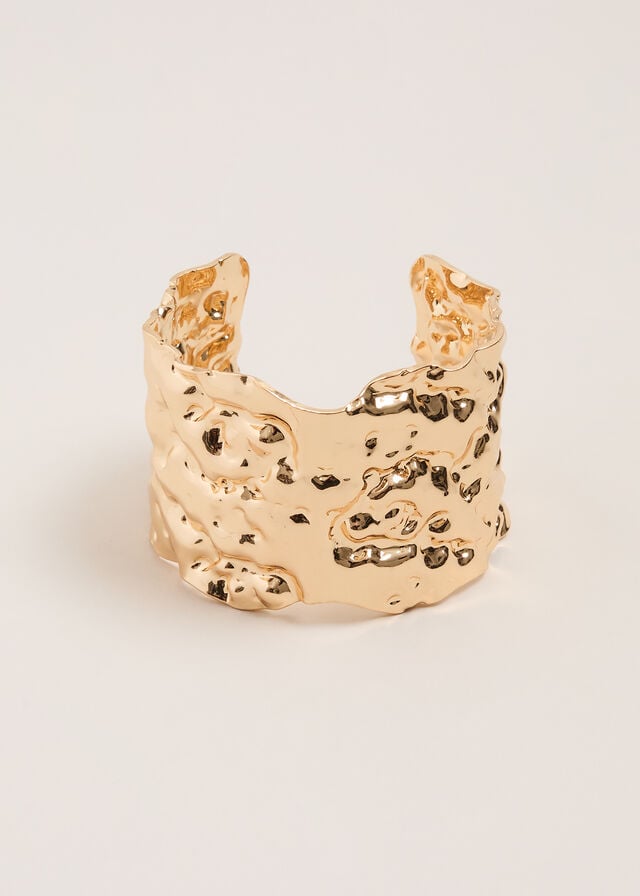 Gold Phase Eight Gold Hammered Cuff Jewellery | 3809ZXJAU