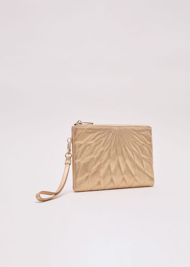 Gold Phase Eight Gold Leather Crossover Stitch Bags | 4168ESDMJ