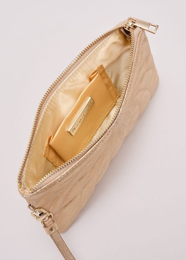 Gold Phase Eight Gold Leather Crossover Stitch Bags | 4168ESDMJ